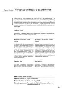 Rubén Caridad Personas sin hogar y salud mental