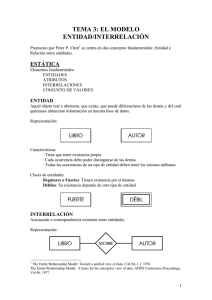 TEMA 3: EL MODELO ENTIDAD/INTERRELACIÓN