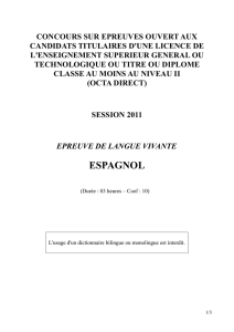 Sujet Espagnol - La Gendarmerie recrute