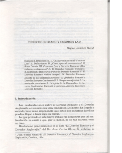 Page 1 DERECHO ROMANO Y COMIMON LAW Miguel Sánchez