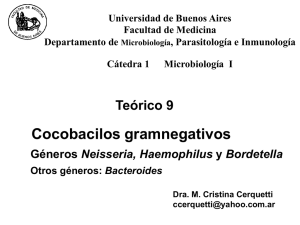 Cocobacilos gramnegativos - Facultad de Medicina