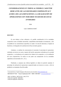 Consideraciones en torno al posible carácter mercantil de las