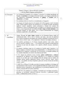 Tema 4. Origen y desarrollo del castellano y de las demás lenguas