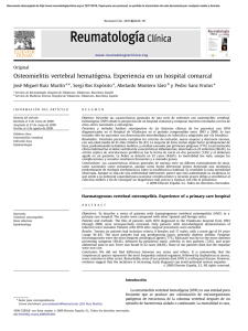 Osteomielitis vertebral hemato´gena. Experiencia en un hospital