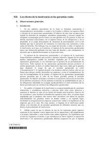 XII. Los efectos de la insolvencia en las garantías reales