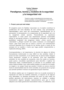 Seguridad Vial: Paradigmas, Teor&iacute;as y Modelos