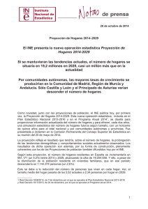 Proyección de Hogares 2014–2029 - Instituto Nacional de Estadistica.