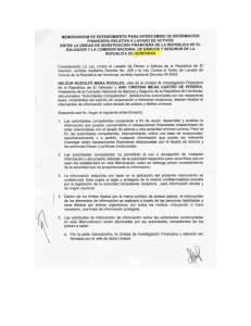 memorandum de entendimiento para intercambio de informacion