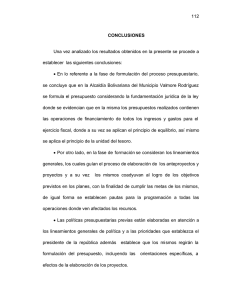 112 CONCLUSIONES Una vez analizado los resultados