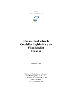 Informe final sobre la Comisión Legislativa y de