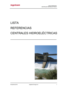LISTA REFERENCIAS CENTRALES HIDROELÉCTRICAS