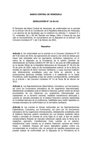 Banco Central de Venezuela. Resolución N° 16-04-01.