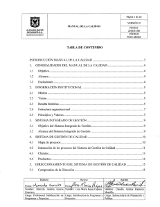 Manual de calidad - Secretaría Distrital del Hábitat