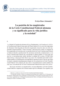 La posición de los magistrados de la Corte Constitucional Federal