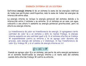 energía interna U