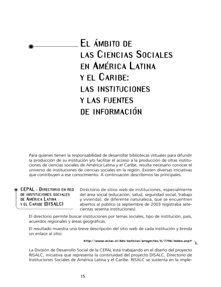 El .mbito De Las Ciencias Sociales