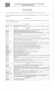 Calendario Académico para el Segundo Semestre 2016