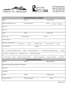 SF Imaging Patient info form SPANISH