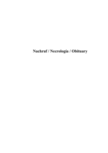 Nachruf / Necrología / Obituary