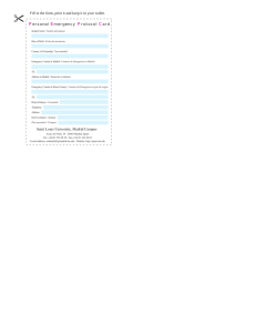 Personal Emergency Protocol Card Fill in the form, print it and keep