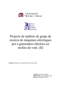 Projecte de anàlisis de grups de recerca de màquines elèctriques
