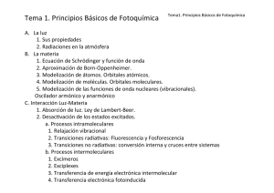 Tema 1. Principios Básicos de Fotoquímica