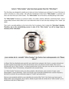 Carico`s “Ultra Cooker” sales have been greater than the “Ultra Base