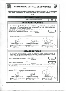 acta electoral - Municipalidad Distrital de Miraflores