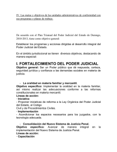 I. FORTALECIMIENTO DEL PODER JUDICIAL