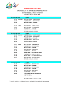 horario provisional campeonato