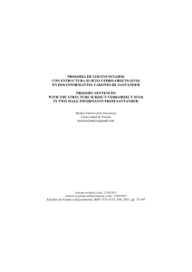 prosodia de los enunciados con estructura sujeto-verbo
