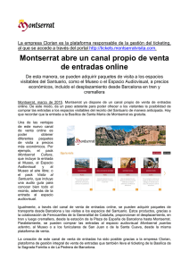 Montserrat abre un canal propio de venta de entradas online