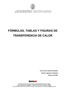 FÓRMULAS, TABLAS Y FIGURAS DE TRANSFERENCIA DE CALOR
