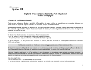 Dépliant – L`assurance médicaments, c`est obligatoire ! Version en