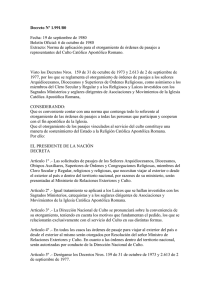 Decreto N&ordm; 1 - Ministerio de Relaciones Exteriores y Culto
