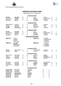 Cto. de Europa Junior. Stuttgart (Alemania), 8 al 15 de Agosto de 2010