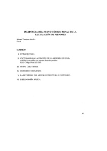 incidencia del nuevo código penal en la legislación de menores