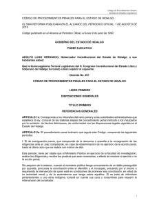 código de procedimientos penales para el estado de hidalgo