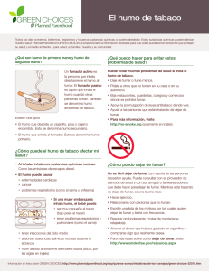 Planned Parenthood`s Green Choices information sheet on tobacco