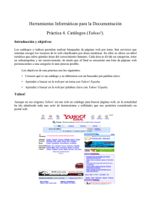 Práctica 4. Catálogos (Yahoo!)