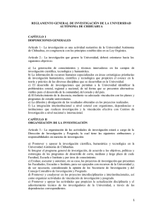 Reglamento General de Investigación de la Universidad Autónoma