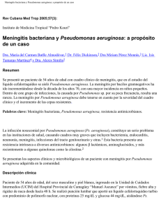 Meningitis bacteriana y Pseudomonas aeruginosa: a propósito de