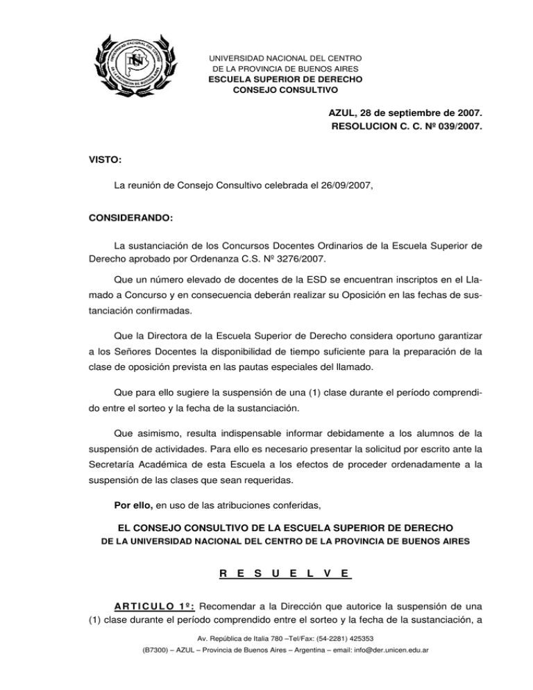 Resuelve Facultad De Derecho