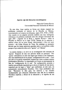 Aporia: eje del discurso novohispano Maria dei Carmen Rovira
