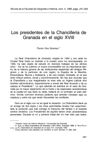 Los presidentes de la Chancillería de Granada en el - e