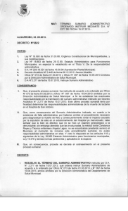 termino sumario administrativo ordenado instruir mediante d.a. n