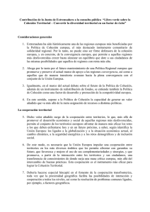 Aportación de Extremadura a la consulta pública “Libro verde sobre