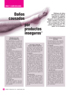 por productos inseguros Daños causados