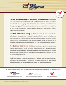 The Beef Innovations Group and the Culinary Innovations Team are