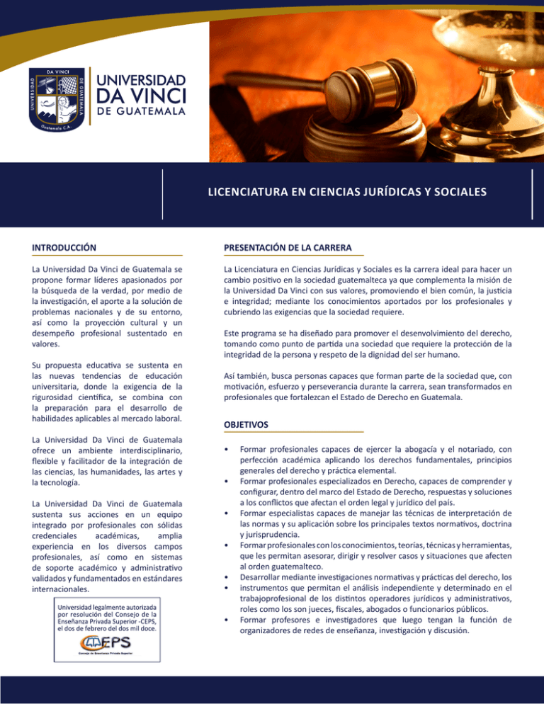 licenciatura en ciencias jurídicas y sociales